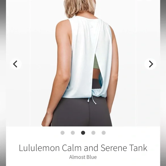 NWT Lululemon Calm and Serene Tank Sz 4 Pale Blue Open Tie Back - Picture 2 of 9
